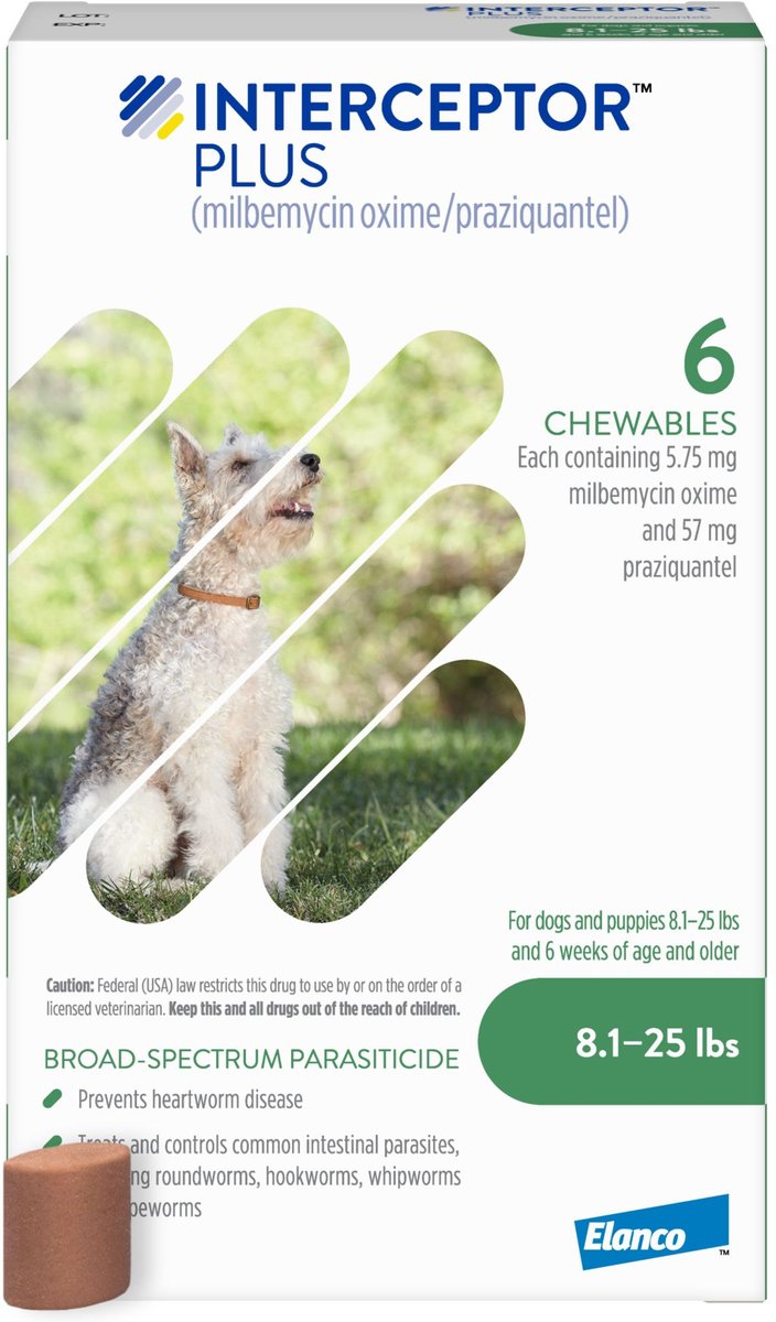 Interceptor Plus Chewable Tablets for Dogs, 8.1-25 lbs - 172pets.com