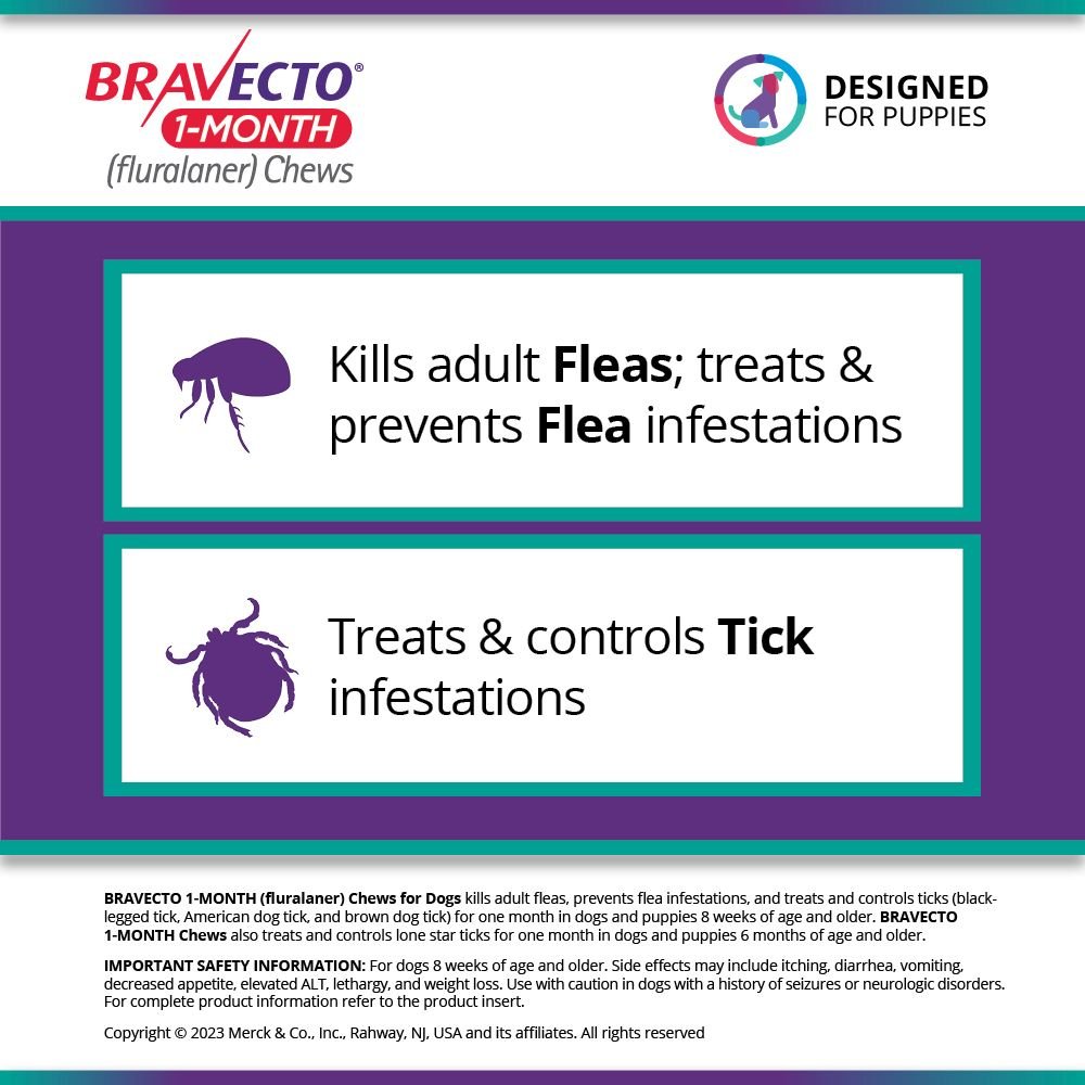 Bravecto 1-Month Chews for Dogs, 22-44lbs - 172pets.com