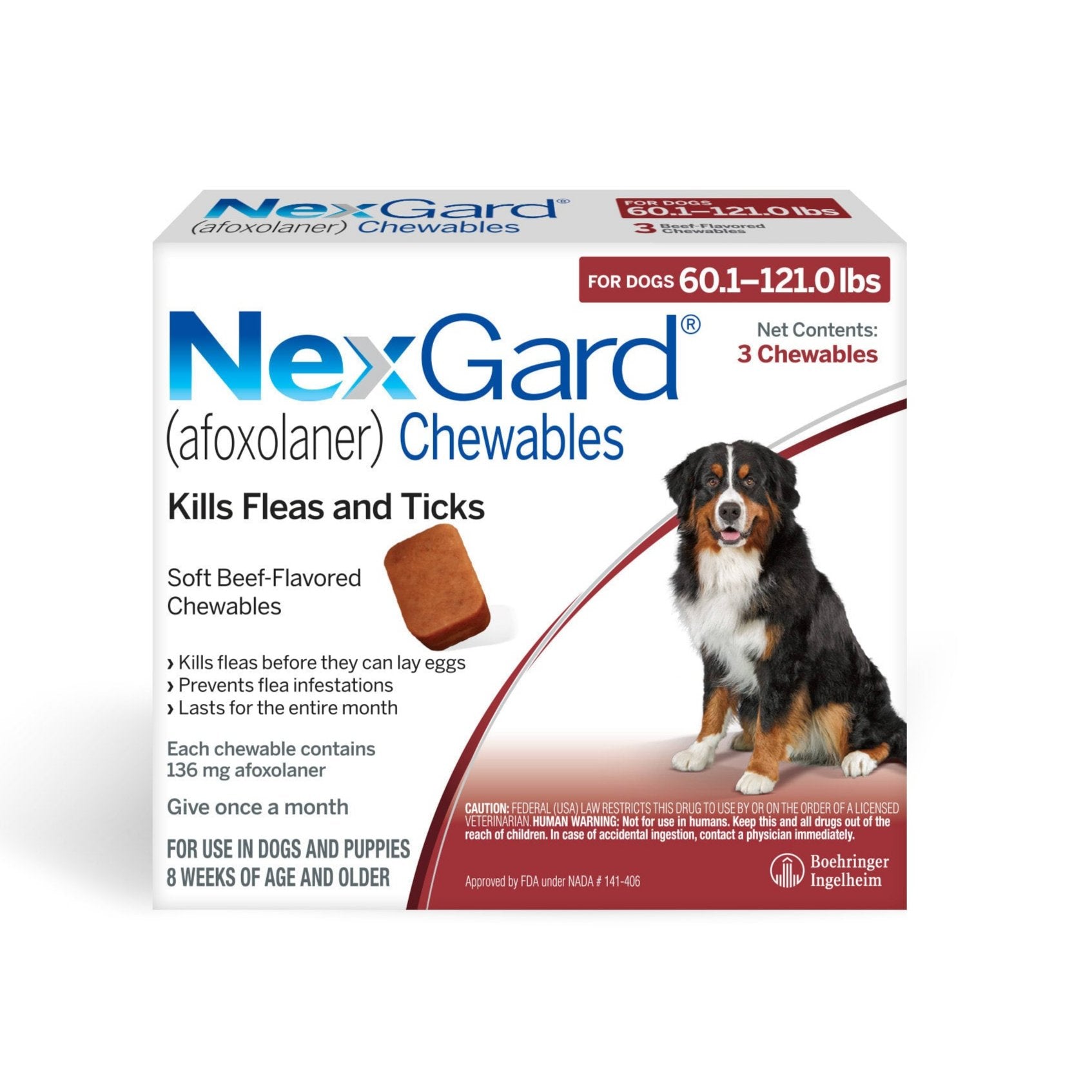 Nexgard, 60.1 to 121 lbs - 172pets.com