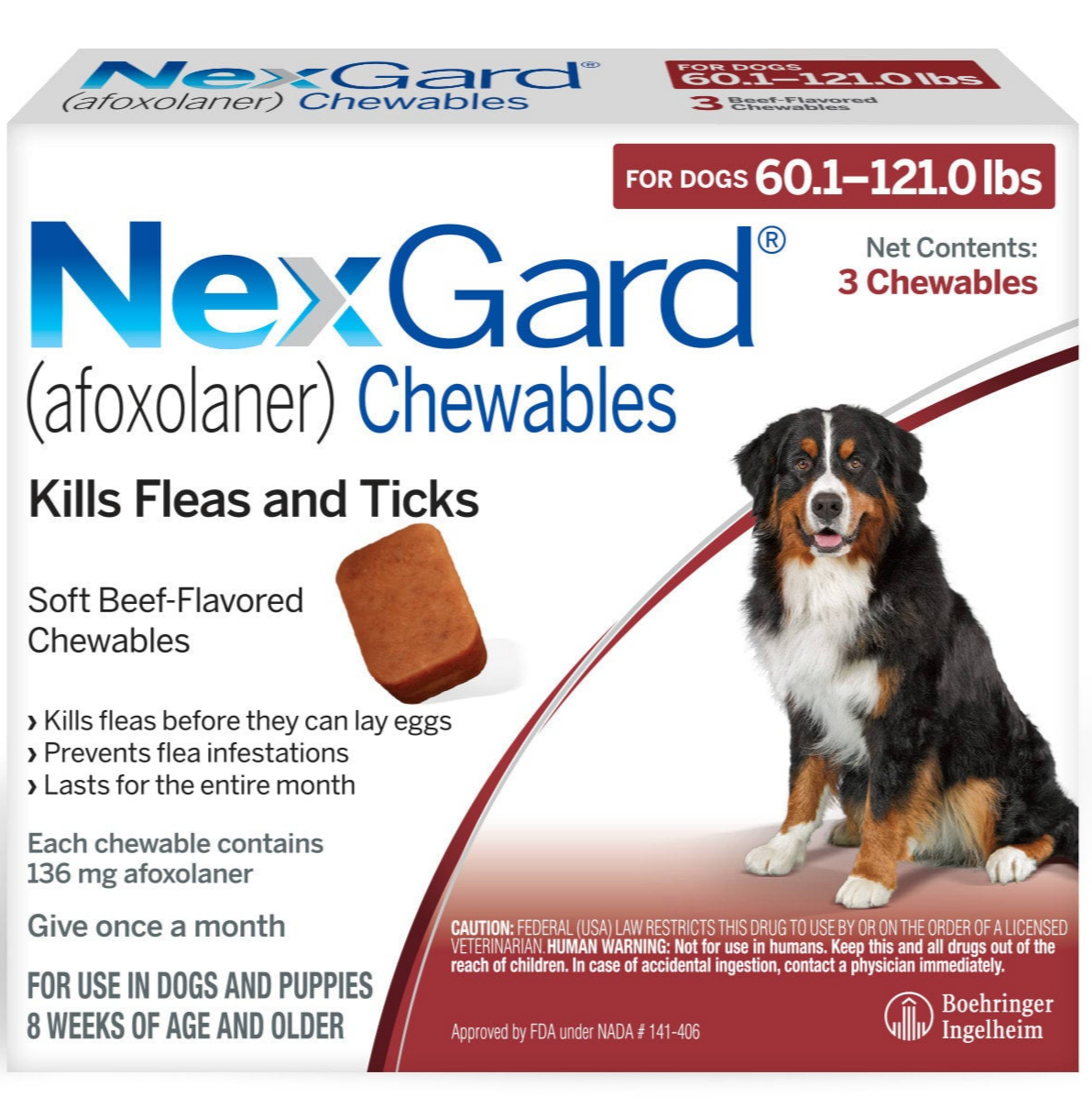 Nexgard, 60.1 to 121 lbs - 172pets.com