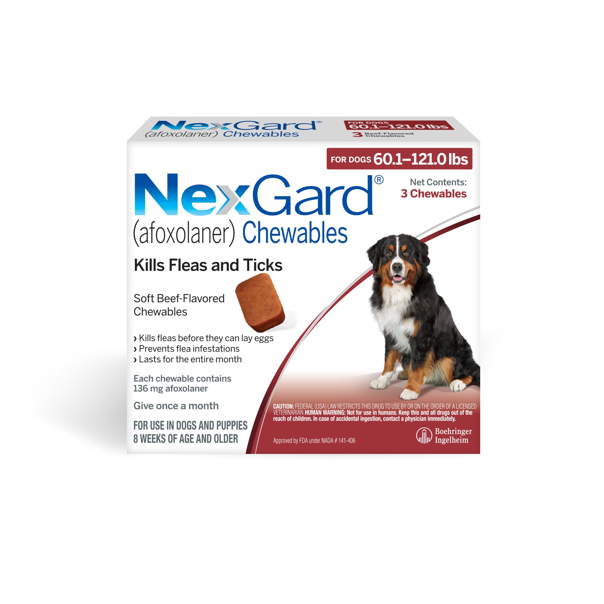 Nexgard, 60.1 to 121 lbs - 172pets.com