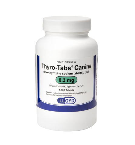 Thyro Tabs 0.1 mg, 0.2 mg, 0.3 mg, 0.4 mg, 0.5 mg (sold per tablet) - 172pets.com