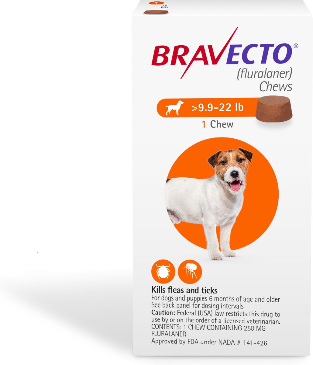 Bravecto Chews for Dogs,  9.9-22 lbs (12 weeks) - 172pets.com