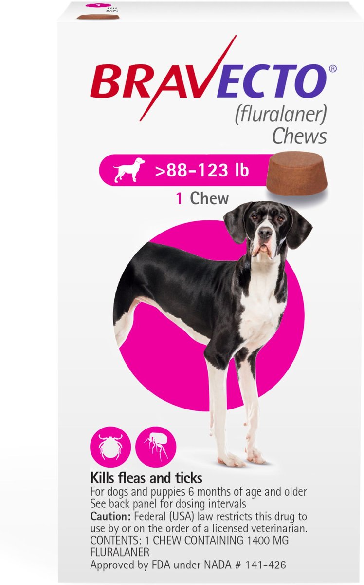 Bravecto Chews for Dogs,  88-123 lbs