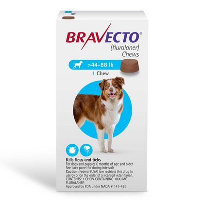 Bravecto Chews for Dogs, 44-88 lbs