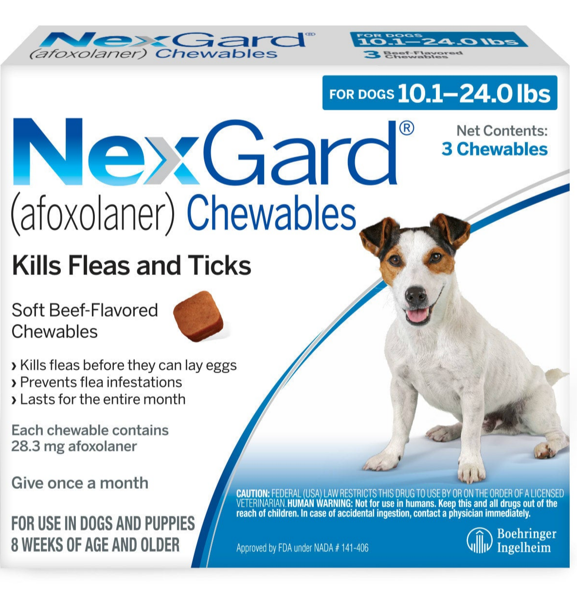 Nexgard, 10.01 to 24 lbs