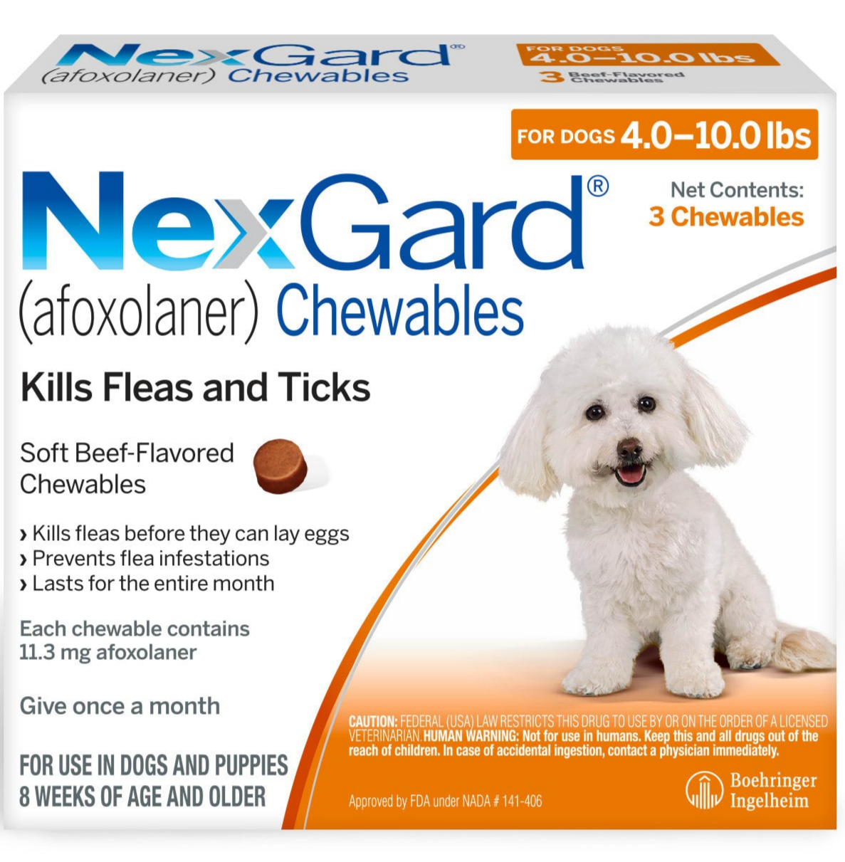 Nexgard, 4 to 10 lbs