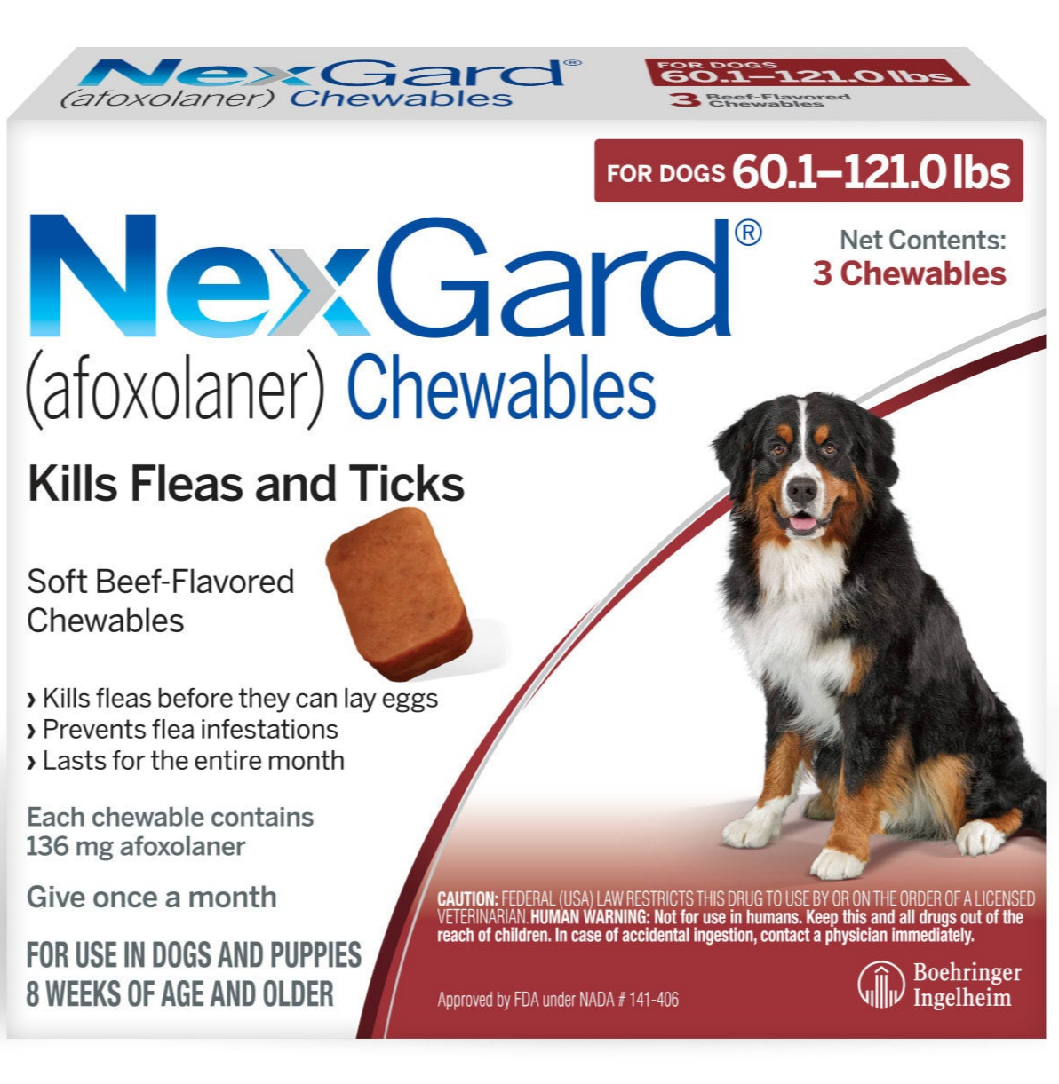 Nexgard, 60.1 to 121 lbs