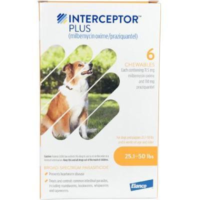 Interceptor Plus Chewable Tablets for Dogs, 25.1-50 lbs - 172pets.com